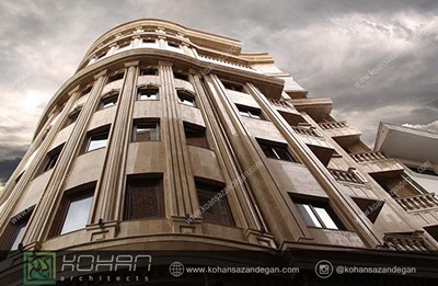 اجرای نمای کلاسیک ( رومی )  آپارتمان ۸ طبقه نهضت 