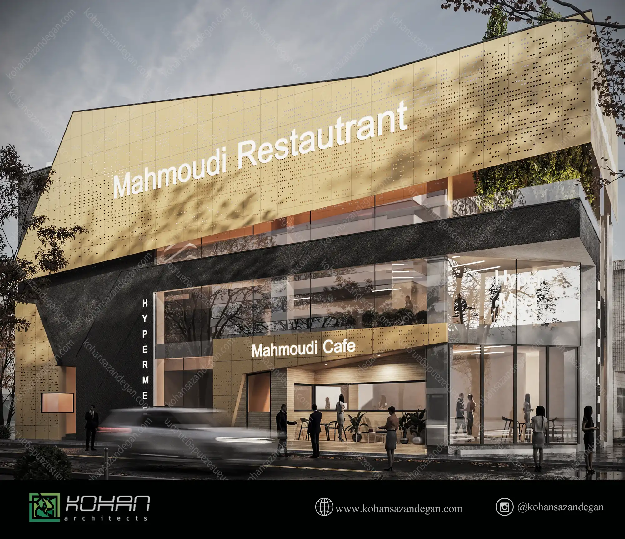 طراحی ساختمان تفریحی- رستوران مدرن 