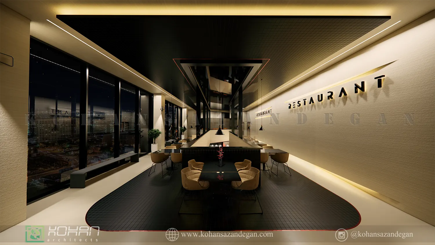 طراحی داخلی رستوران مدرن 