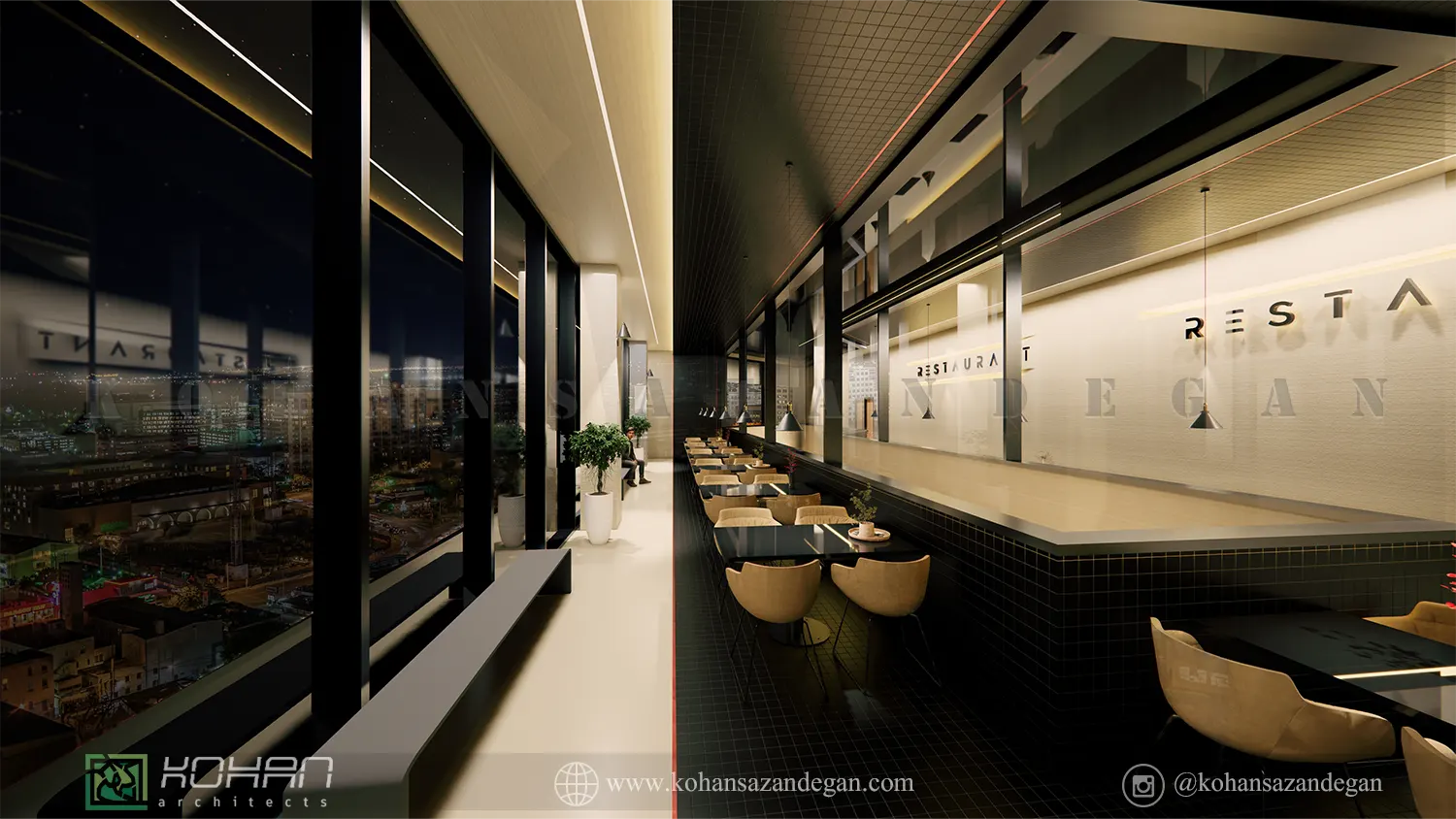 طراحی فضای داخلی رستوران مجتمع تفریحی 