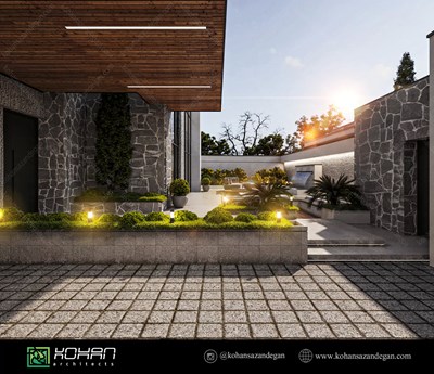 طراحی محوطه ویلای شیک در خوزستان 