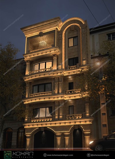 آپارتمان مسکونی  چهار طبقه با نمای کلاسیک 