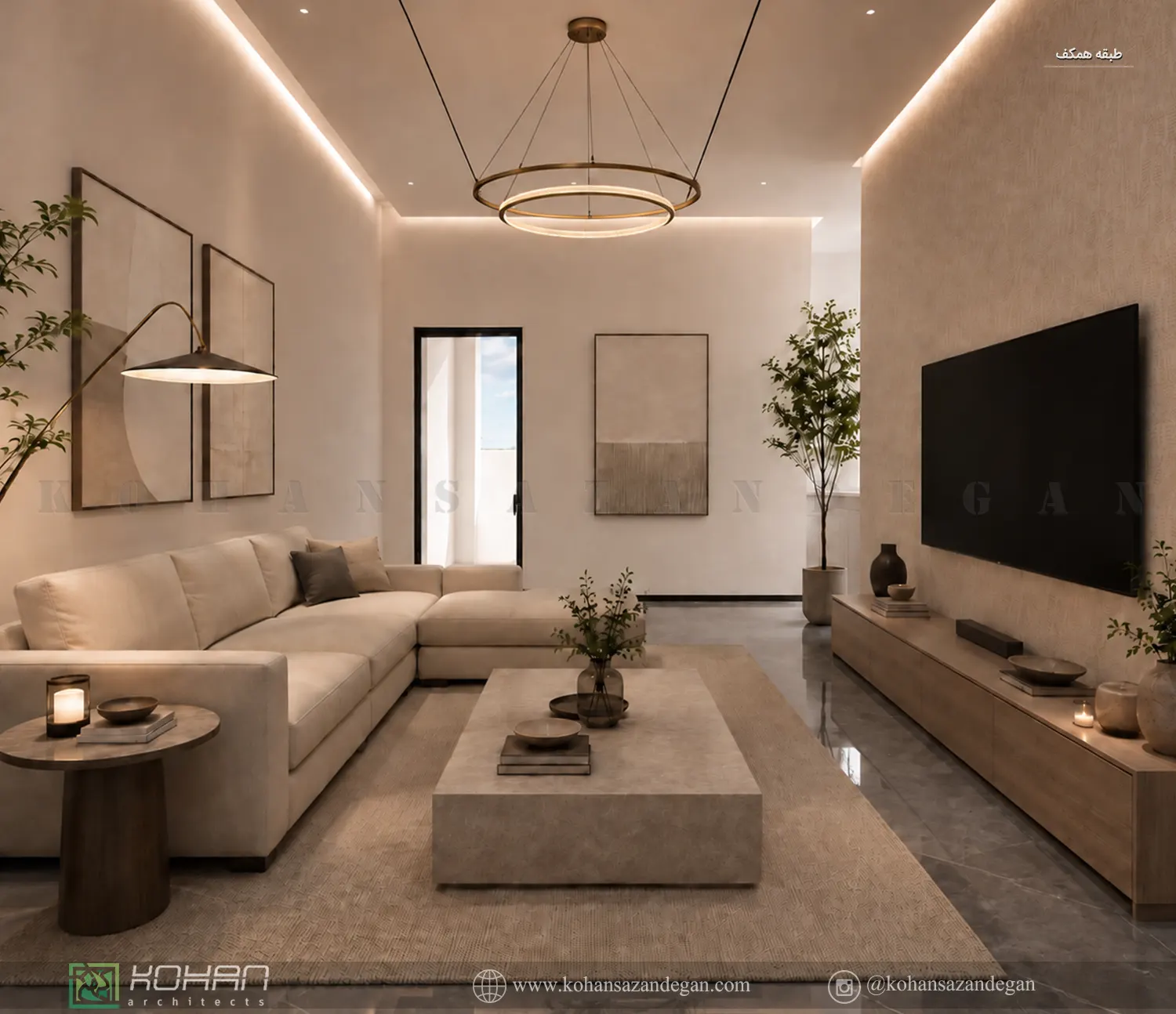 طراحی داخلی فضای نشیمن (TV Room) 