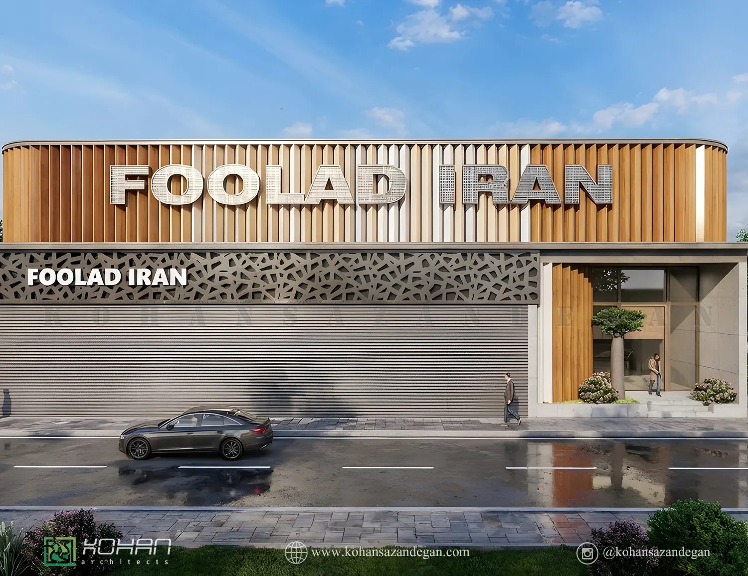 طراحی سر درب کارخانه تولید ورق در قائمشهر 