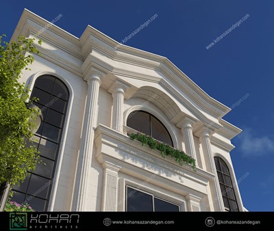 طراحی نمای کلاسیک ساختمان ویلایی - دوبلکس 