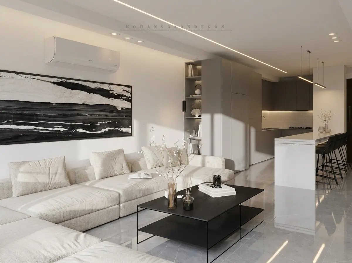 دکوراسیون داخلی و بازسازی منزل 90 متری