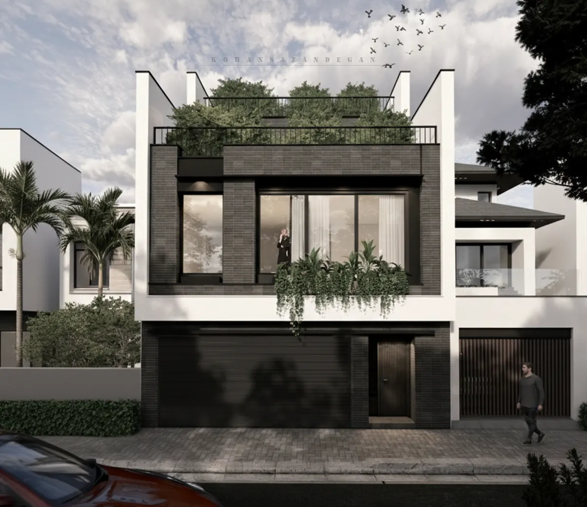 طراحی ویلا آپارتمان لوکس با شاه نشین