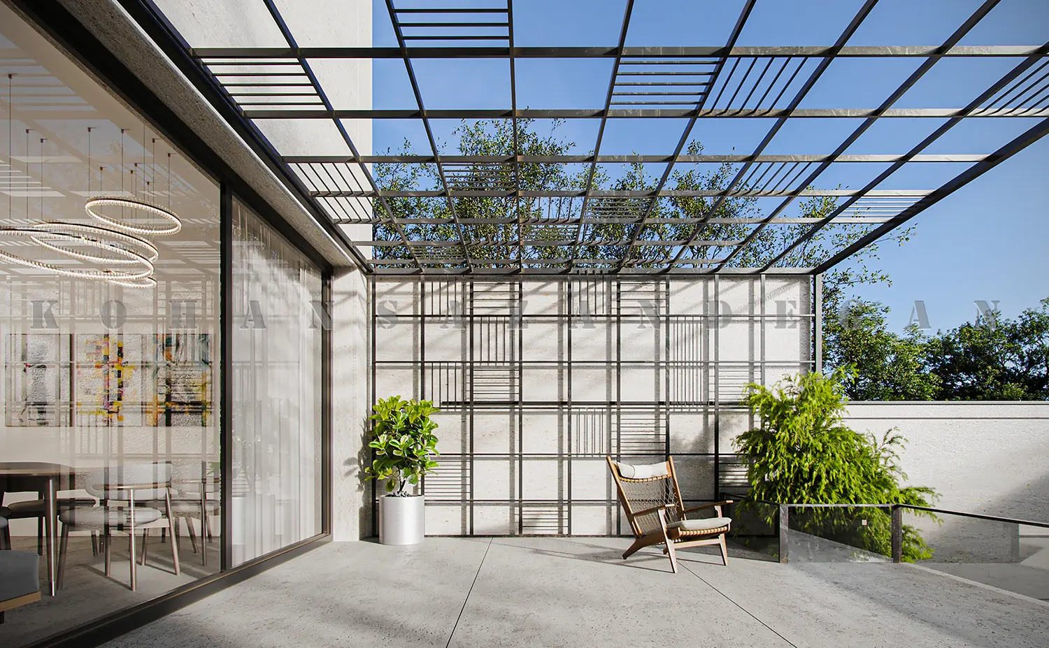 طراحی محوطه و لنداسکیپ ویلا در قائمشهر 