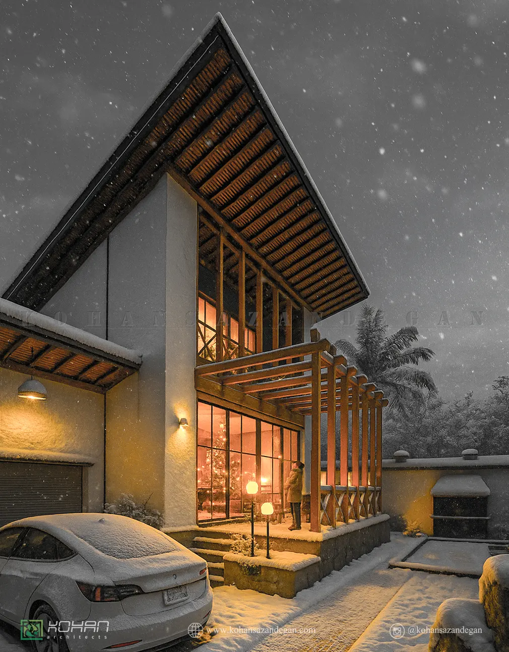 طراحی نمای ویلا دوبلکس در شمال 