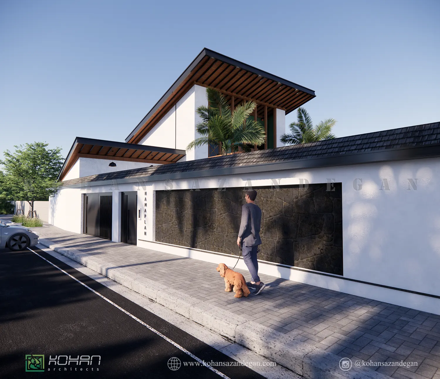 طراحی نمای خارجی ویلای دوبلکس در شمال 