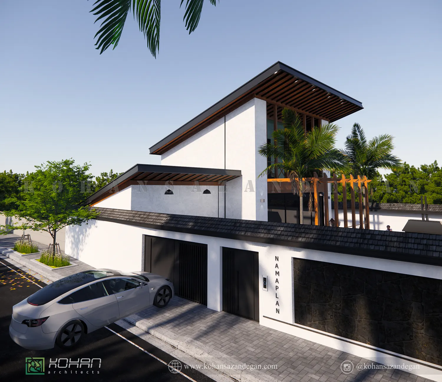 طراحی خانه ویلایی دوبلکس پست مدرن 