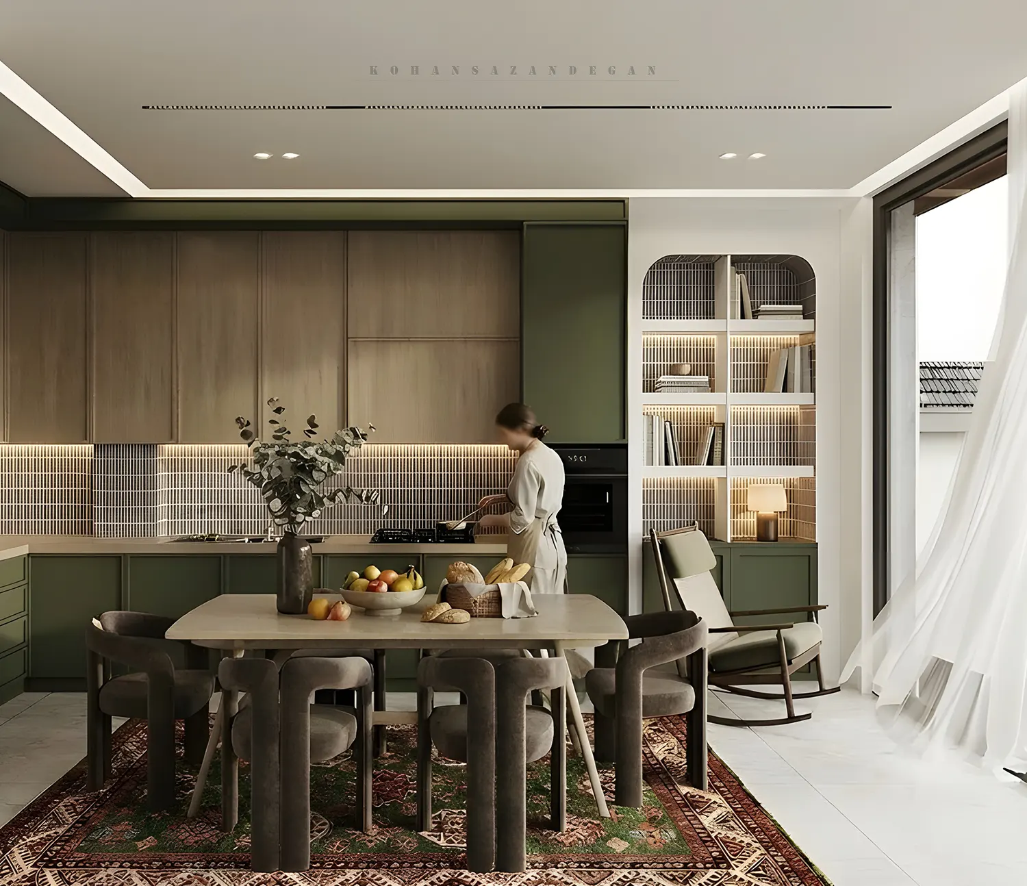 طراحی داخلی خانه دوبلکس شیک | 2 اتاق خواب