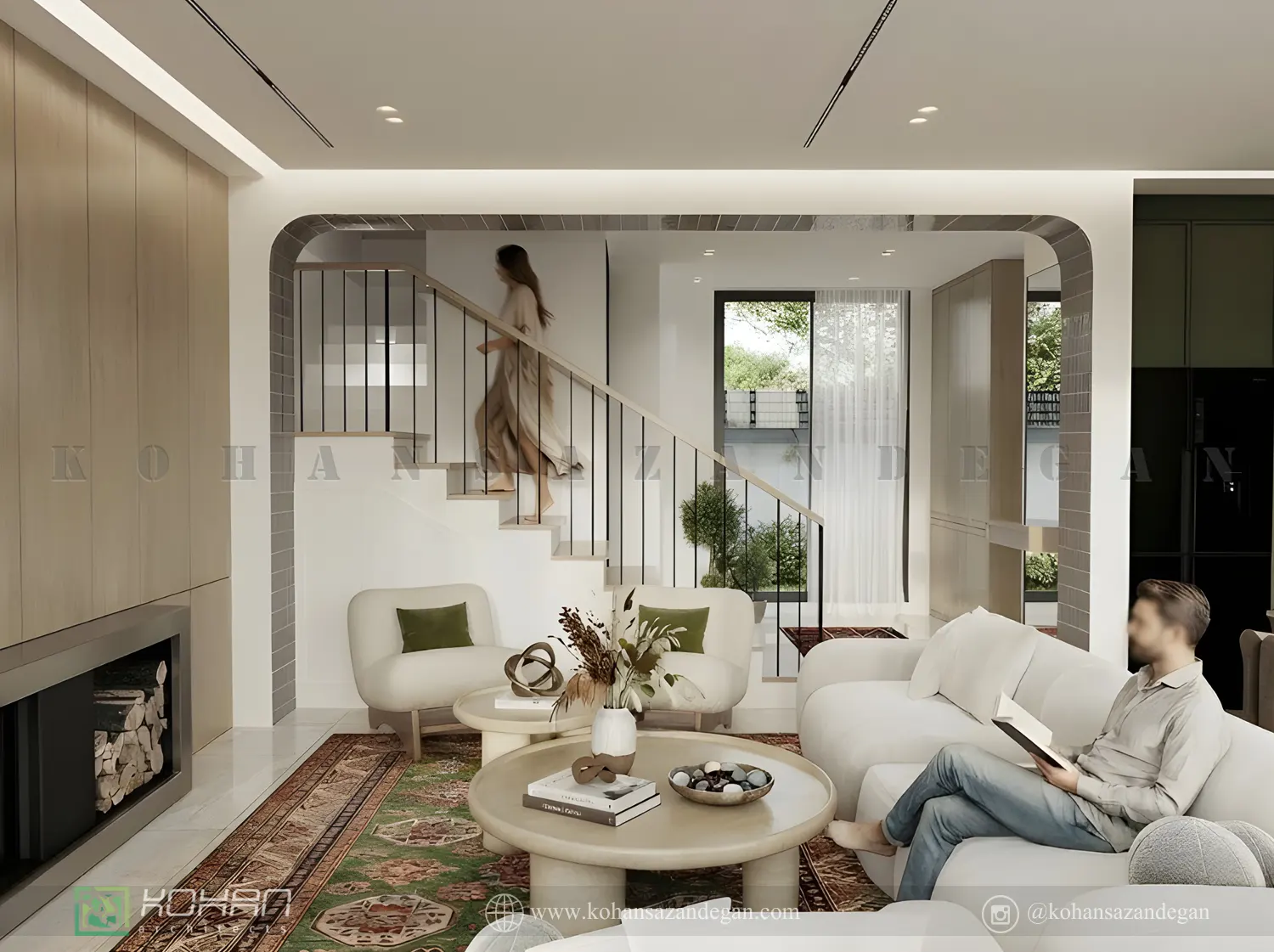 طراحی داخلی منزل دوبلکس پست مدرن 