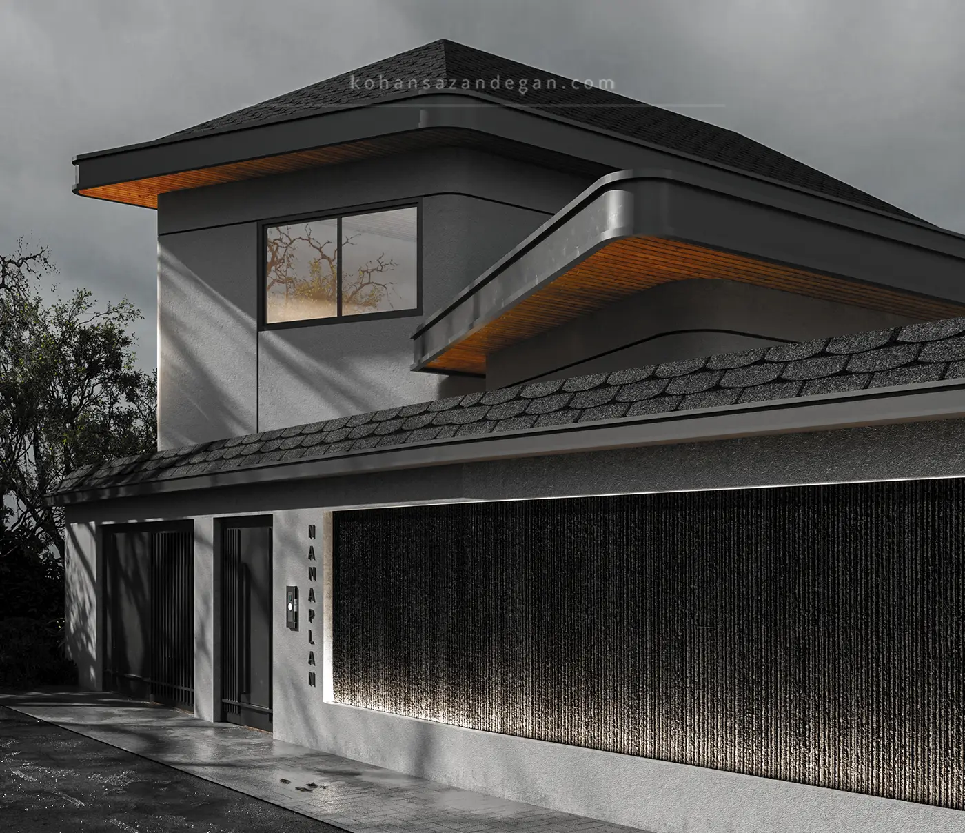 طراحی ویلای نیم پیلوت مدرن در تنکابن (شهسوار)