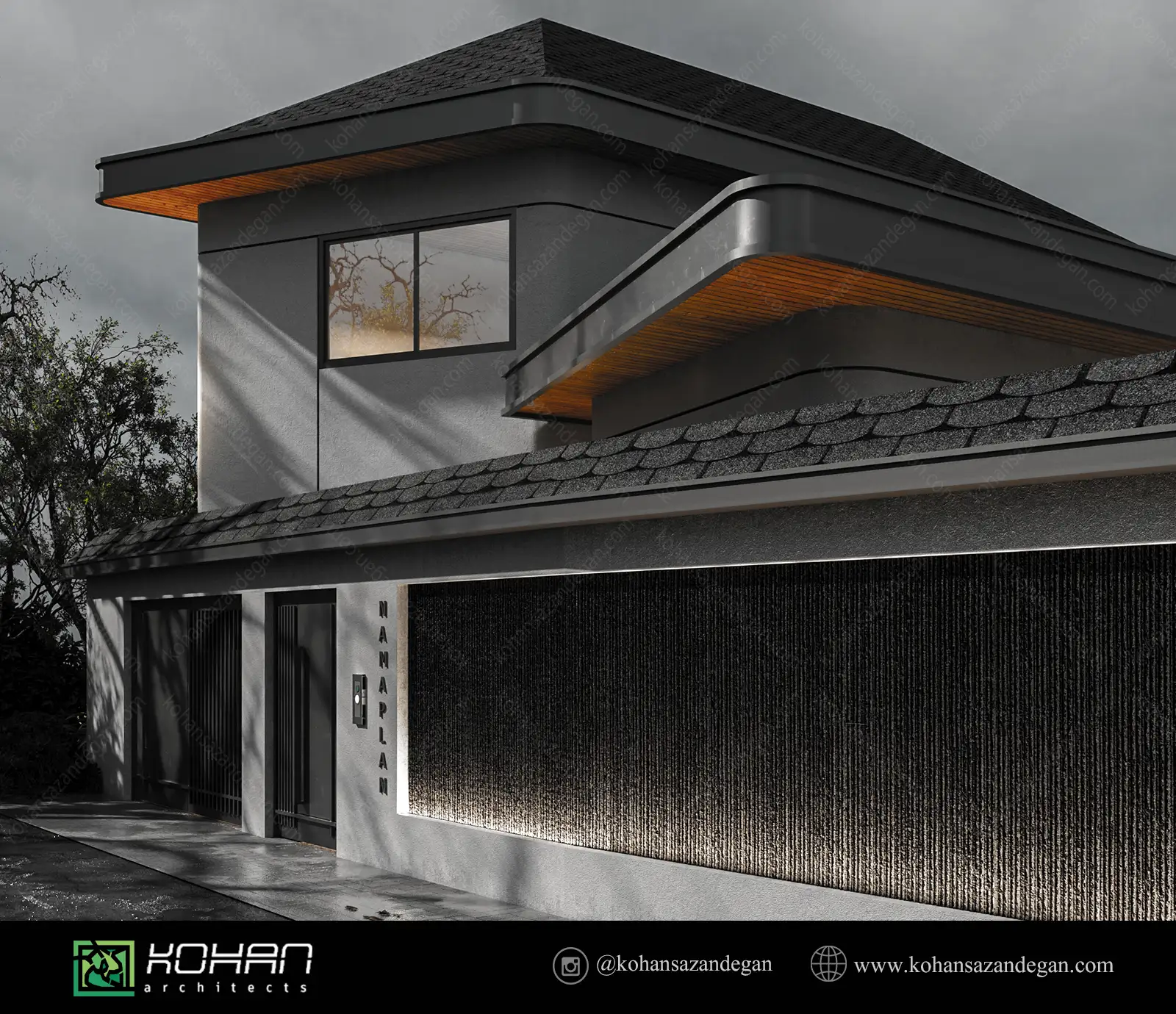 طراحی ویلا نیم پیلوت مدرن در تنکابن 