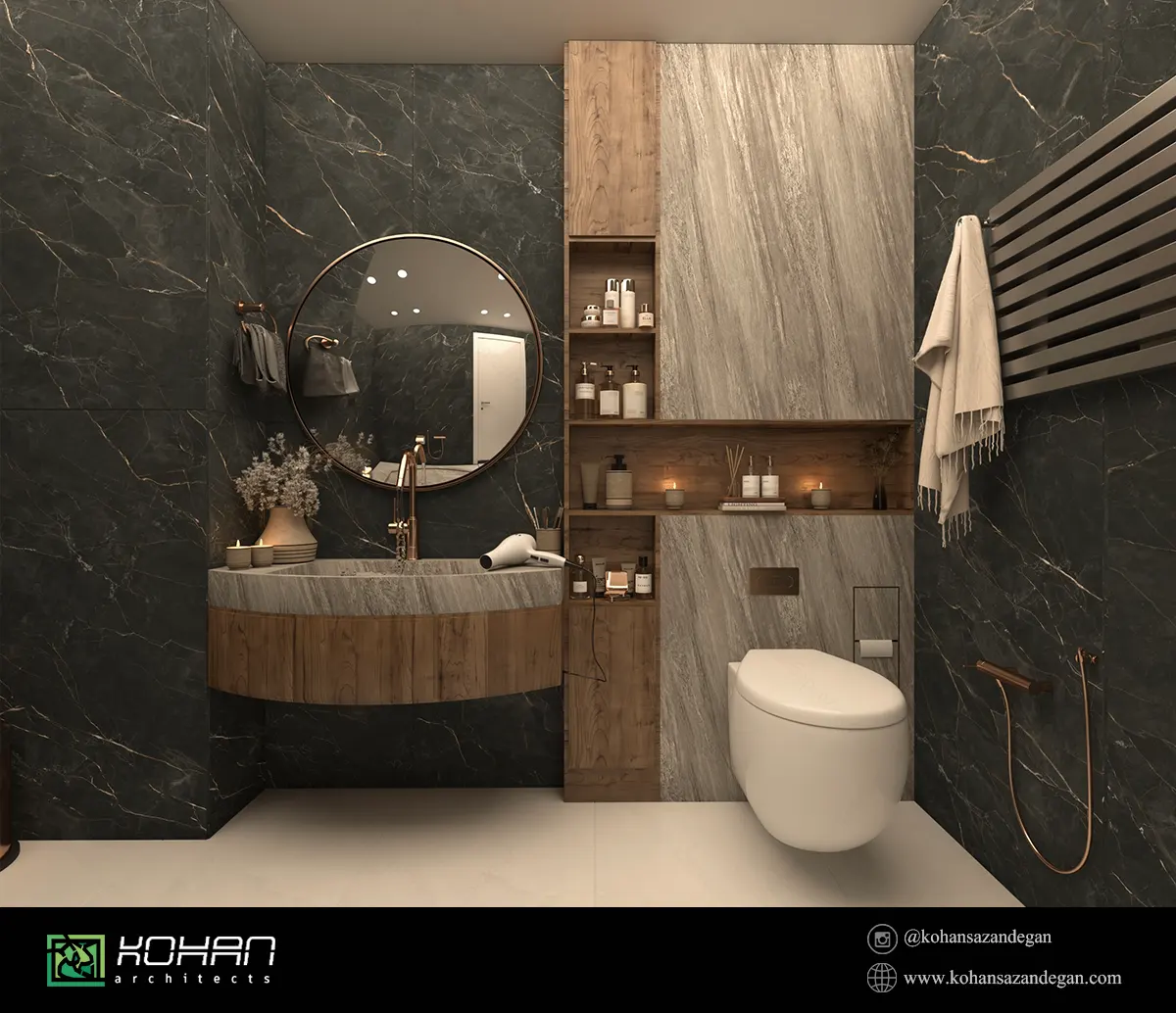 طراحی دکوراسیون سرویس بهداشتی شیک 