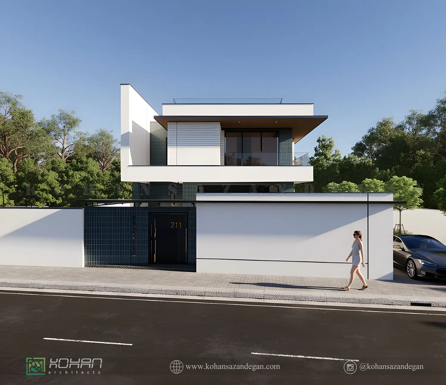 طراحی نمای ویلا دوبلکس در ساری 