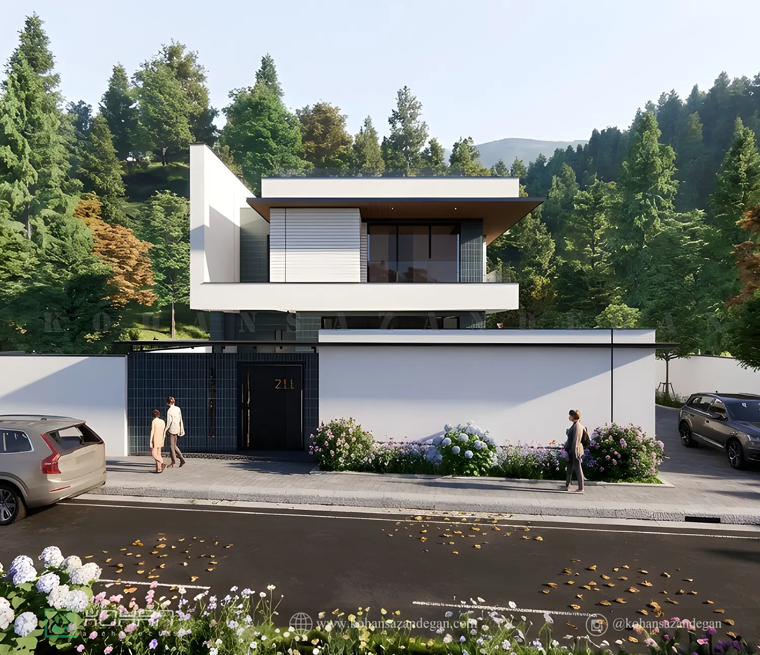 طراحی نمای خانه ویلایی دوبلکس در ساری 