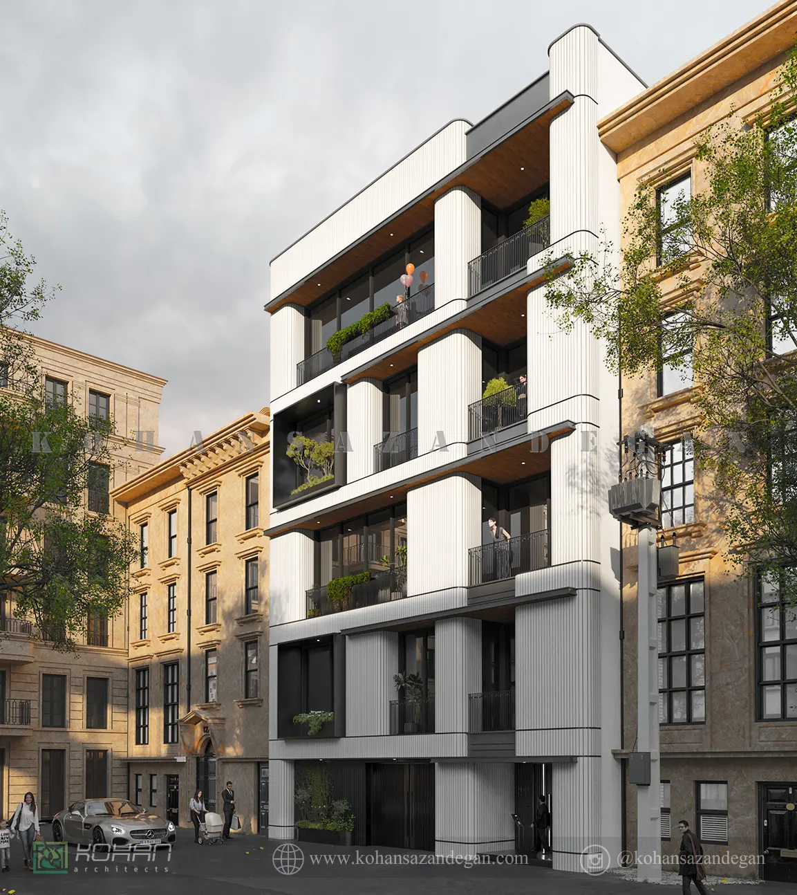 طراحی ساختمان مسکونی چهار طبقه 