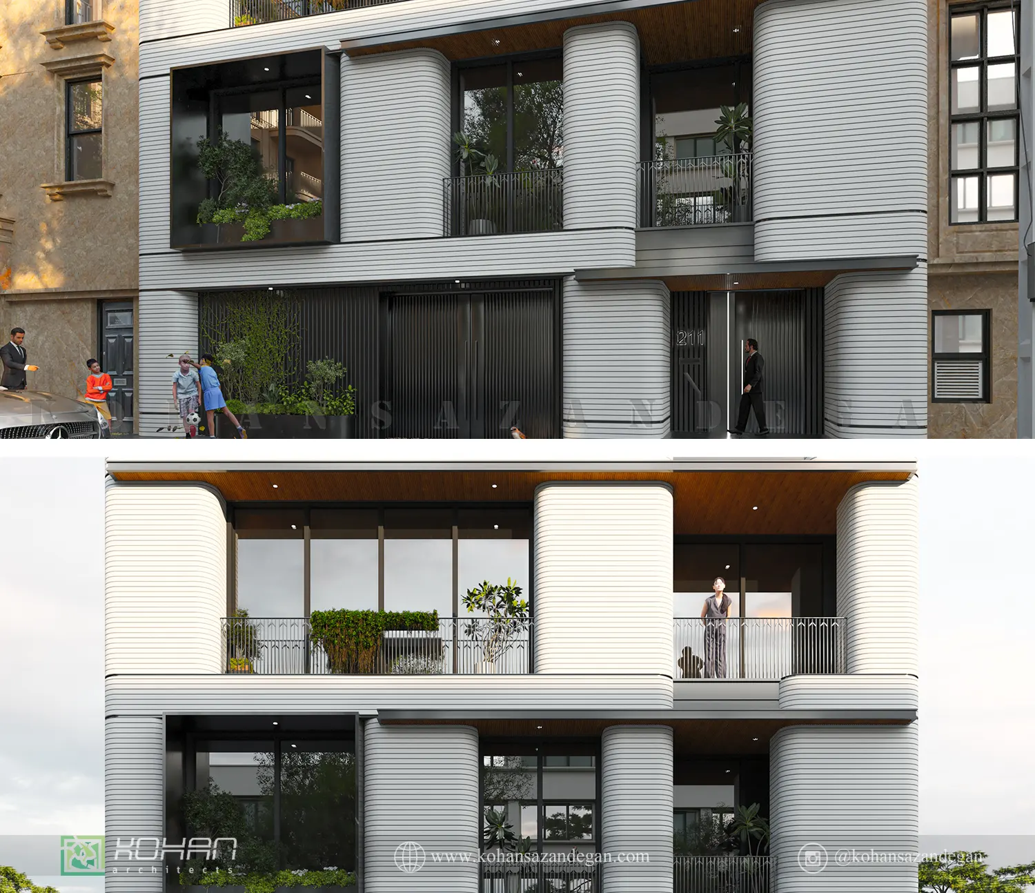 طراحی نمای ساختمان مسکونی در قائمشهر 