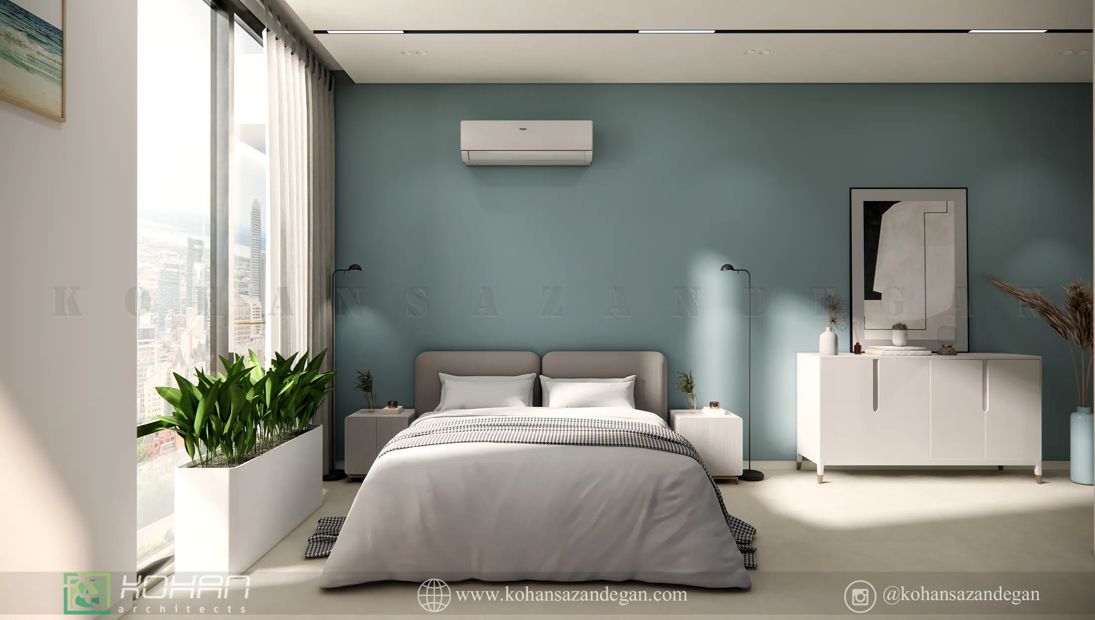 طراحی اتاق خواب شیک و مدرن 