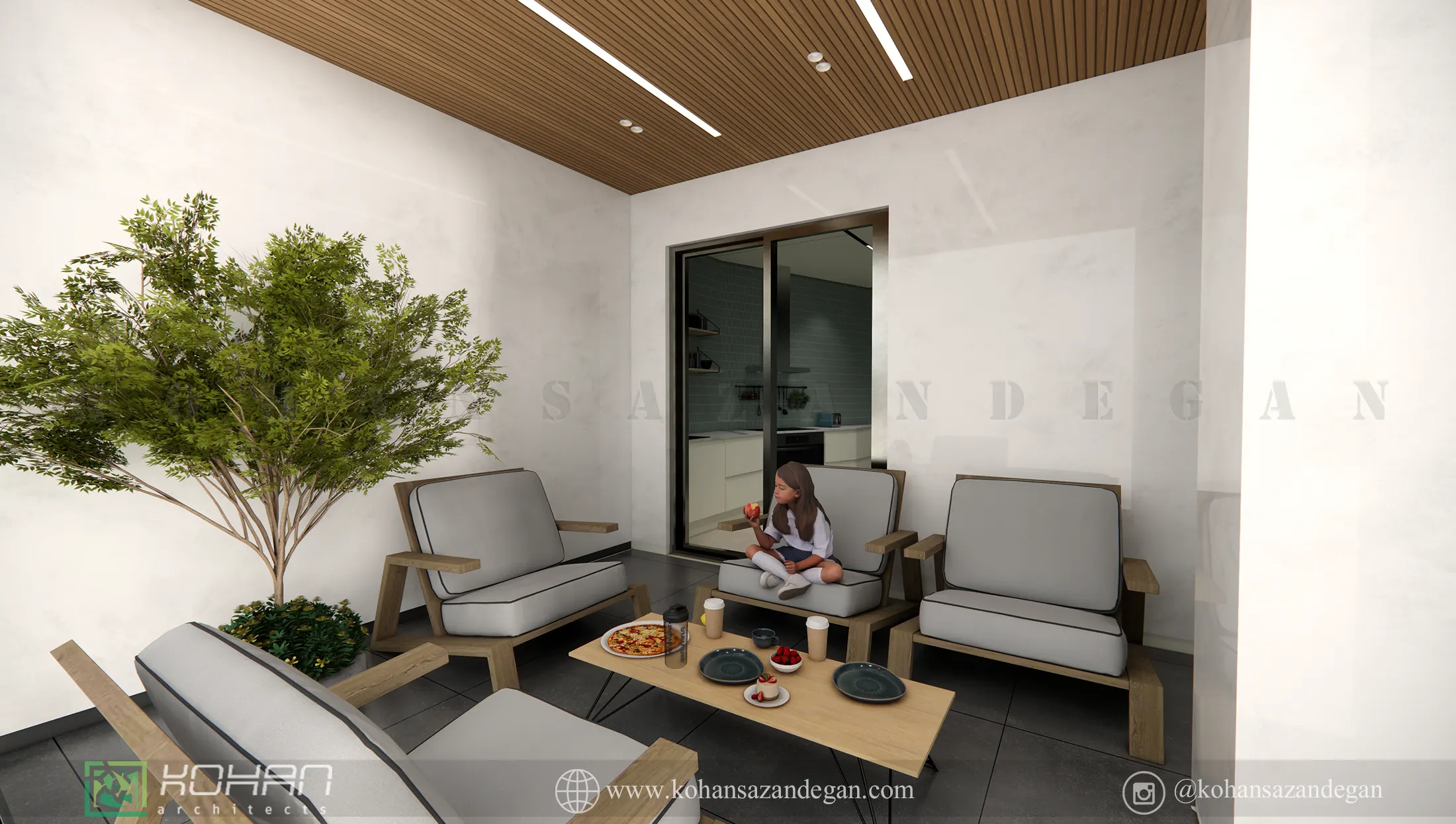 طراحی تراس کوچک و شیک آپارتمان 