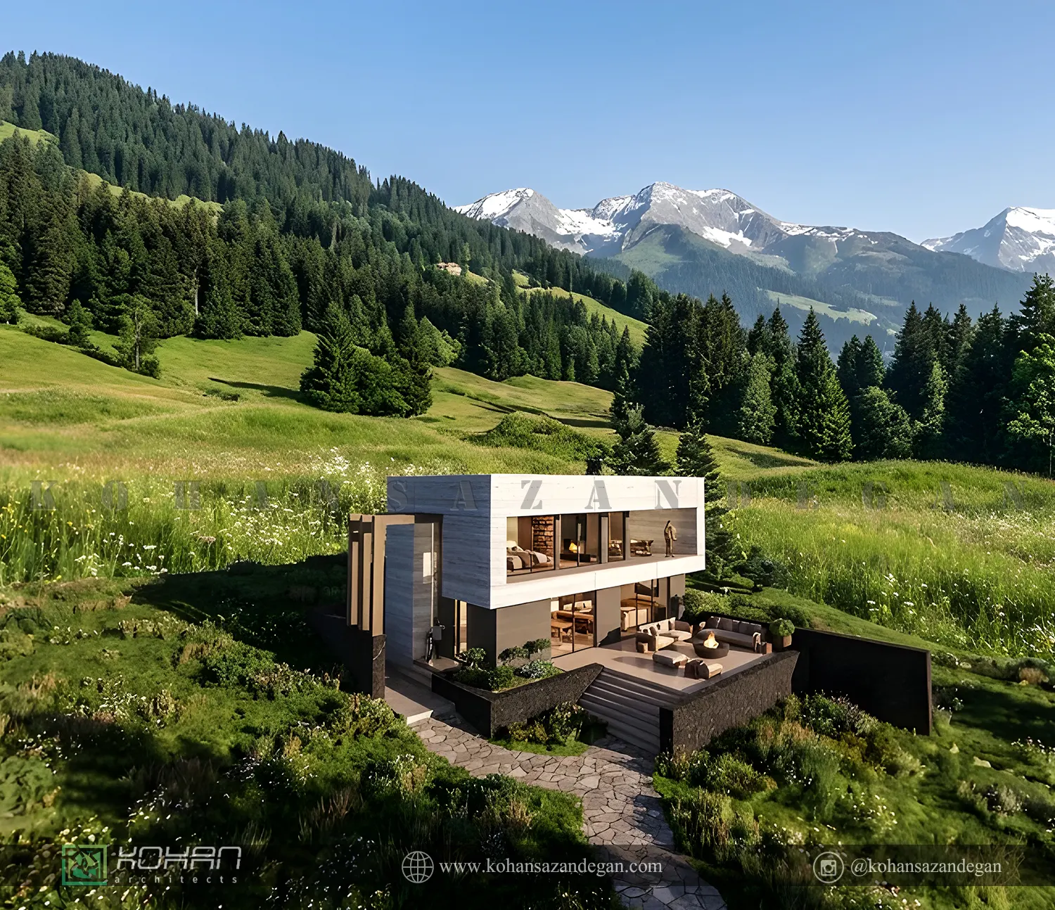 طراحی خانه باغ روستایی 258 متری 