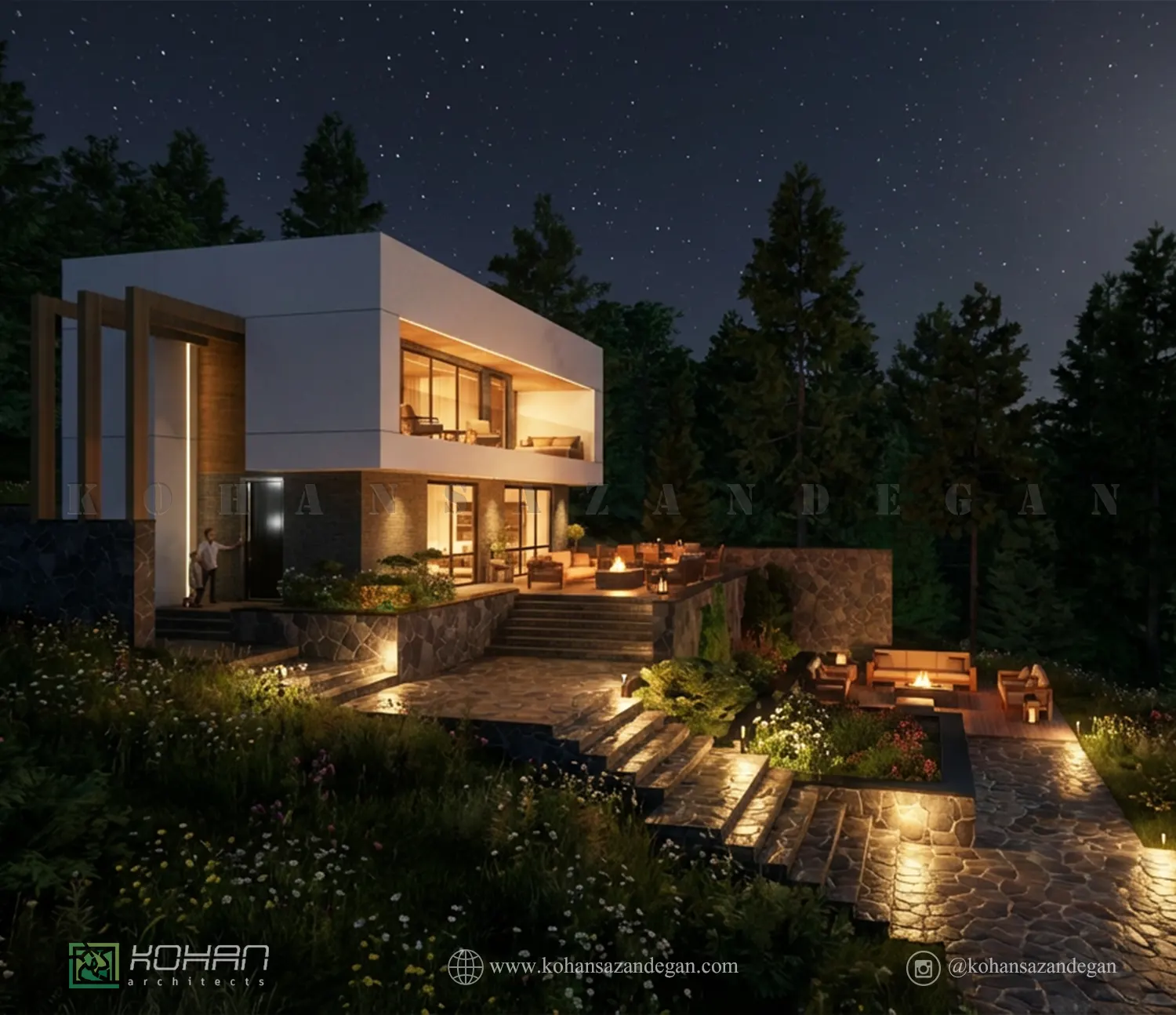 طراحی خانه باغ روستایی در شمال 