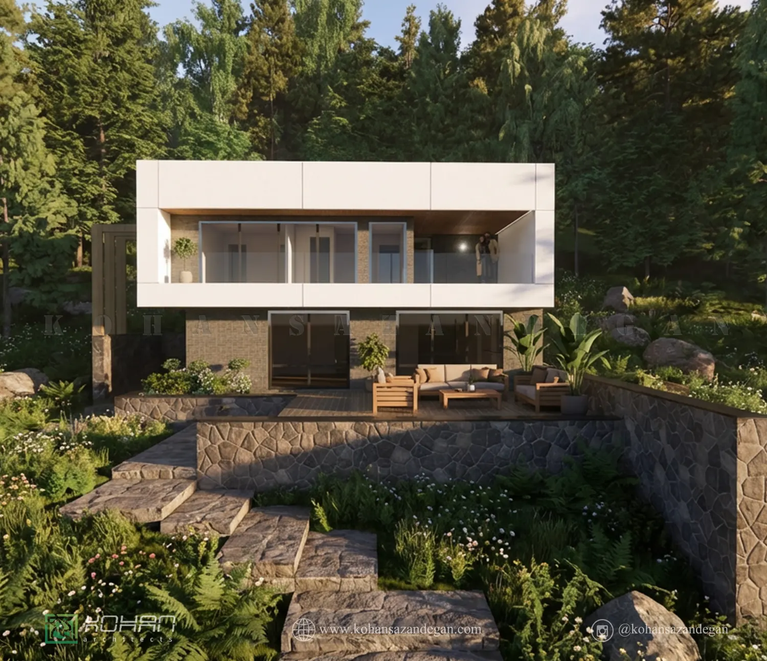 طراحی خانه باغ در روستای شب کلا 