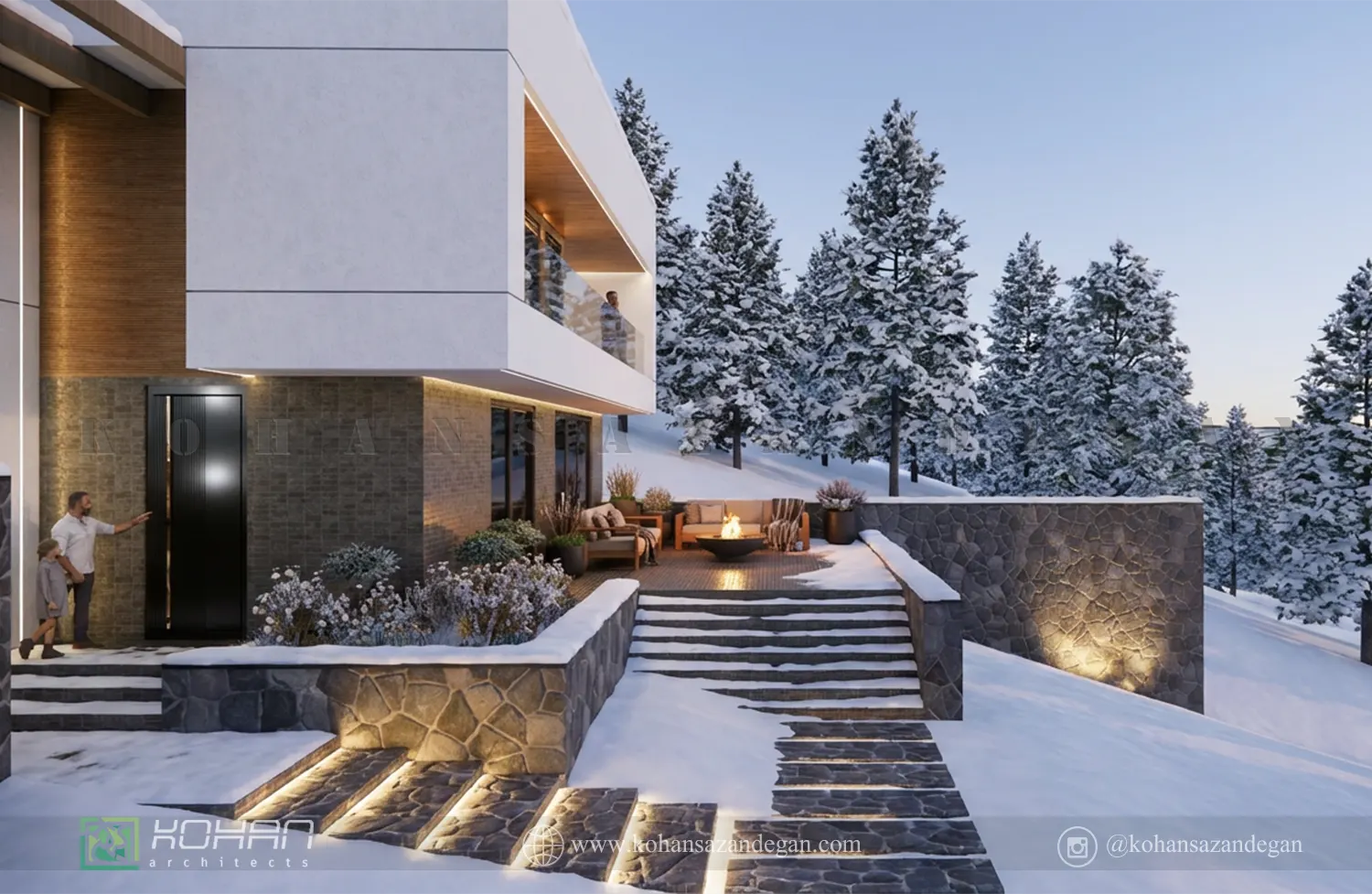 طراحی خانه باغ 258 متری در شب کلا 