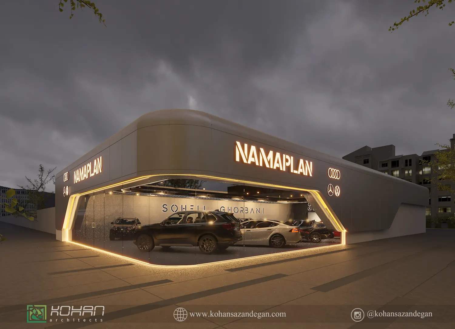 بازسازی و طراحی داخلی نمایشگاه خودرو 