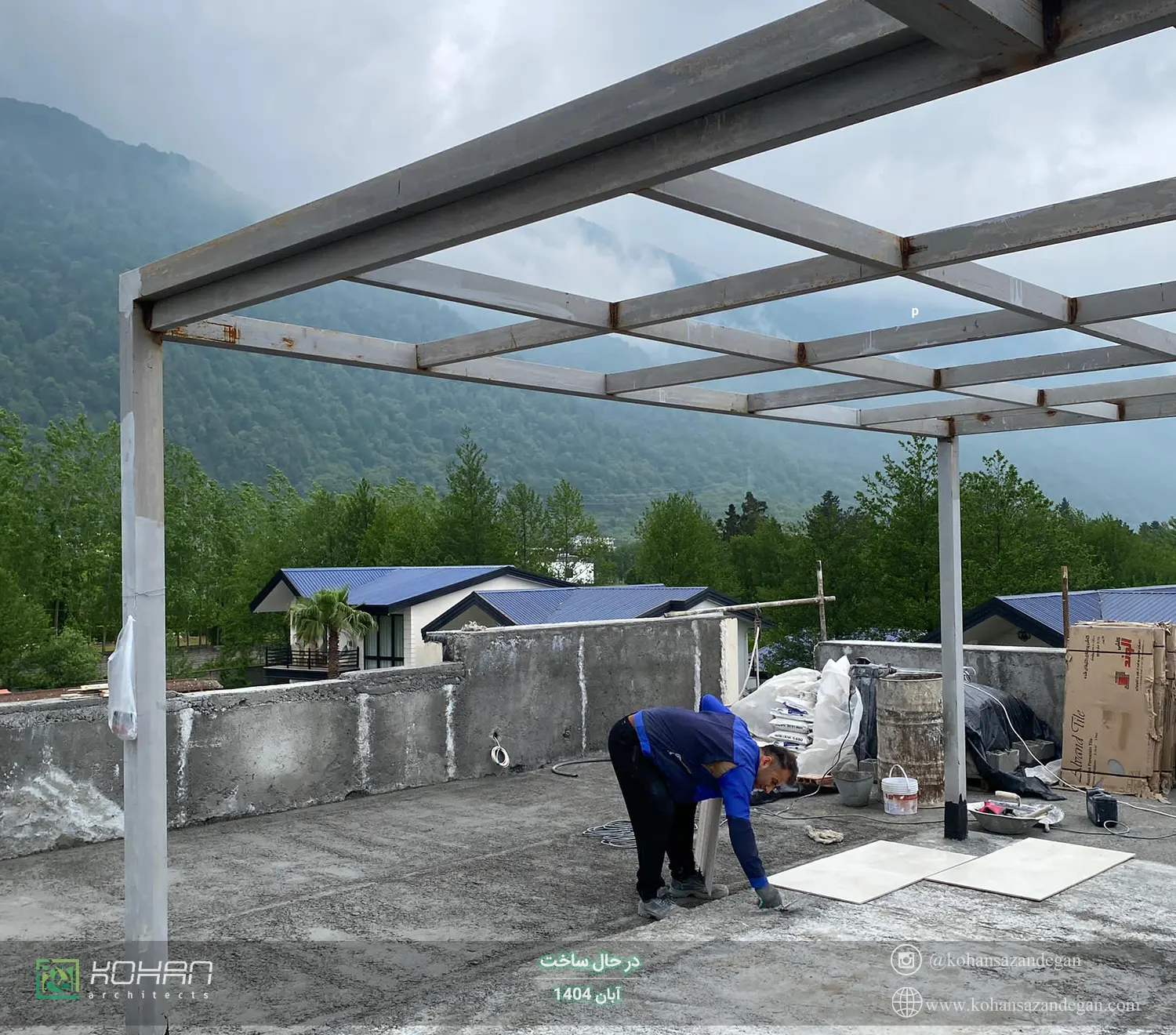 ساخت ویلا دوبلکس با روف گاردن شیک 