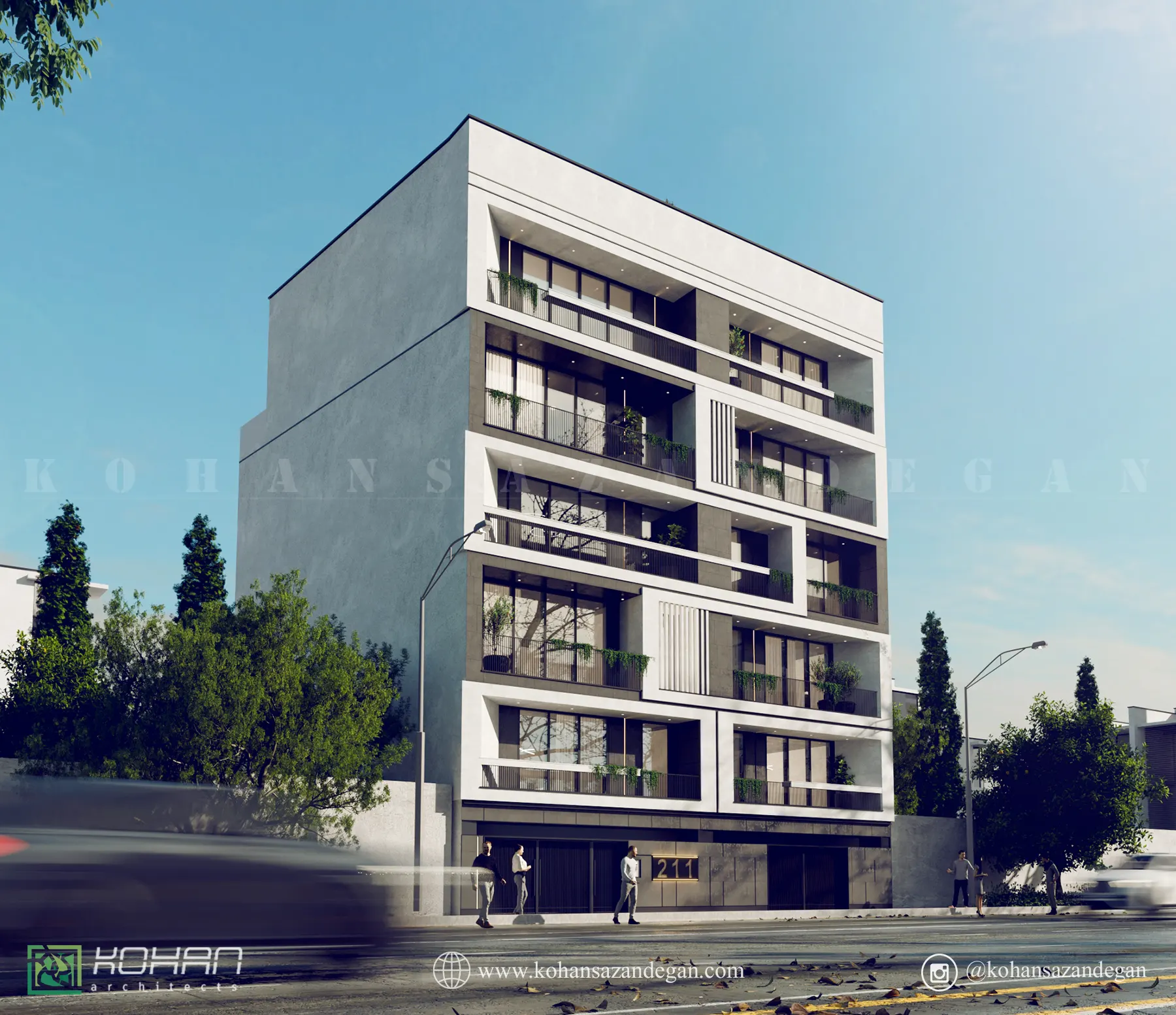 طراحی اپارتمان مسکونی 5 طبقه در قائمشهر 