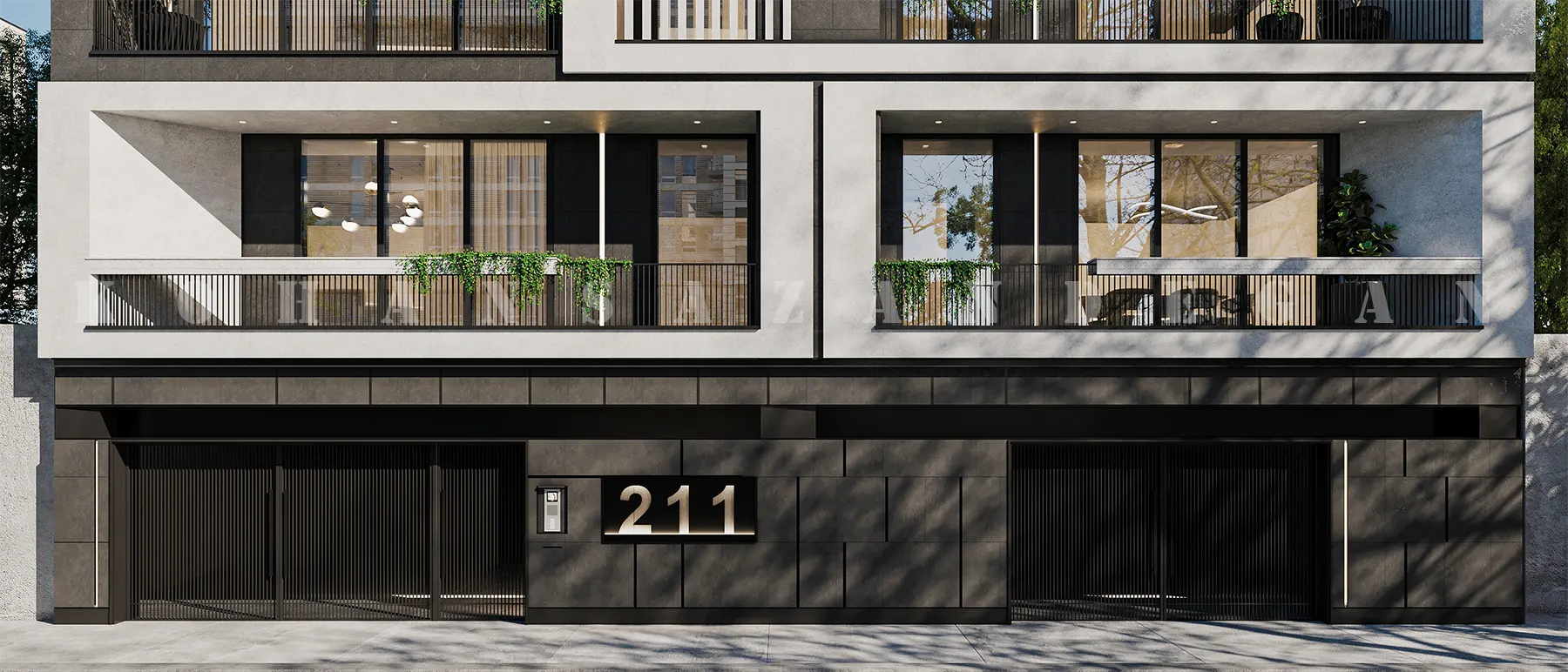 طراحی سر درب آپارتمان مسکونی 