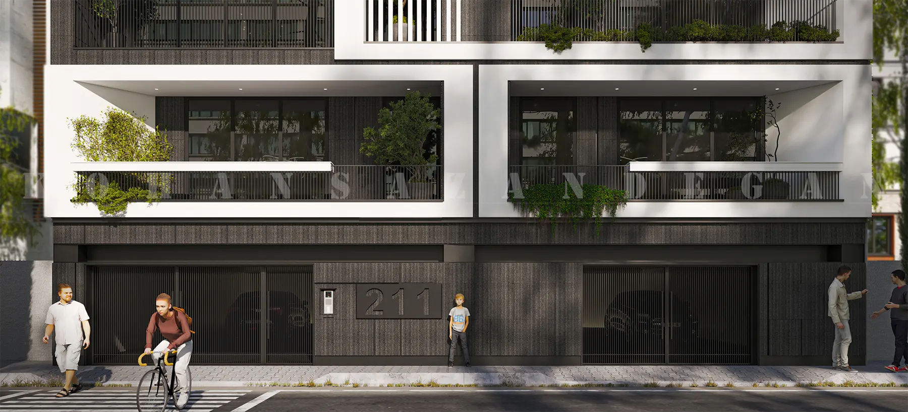 طراحی سر درب آپارتمان 5 طبقه در قائمشهر 