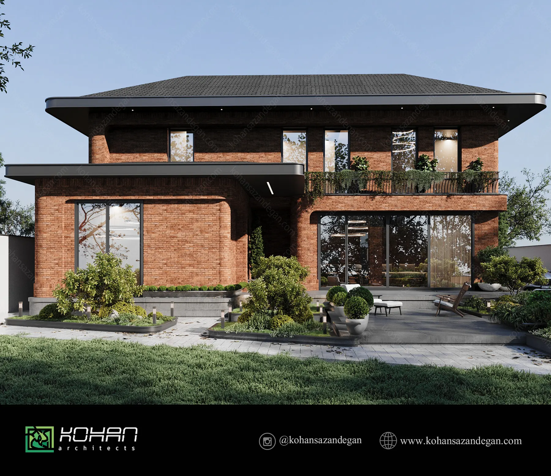 طراحی ویلا باغ دوبلکس در شمال 