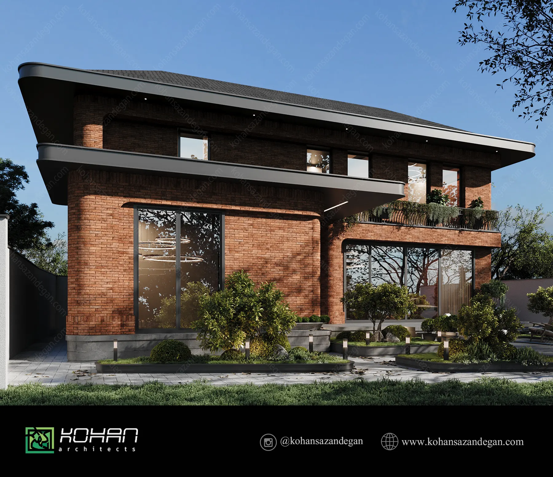 طراحی ویلا با سقف شیبدار در بابل - بندپی 