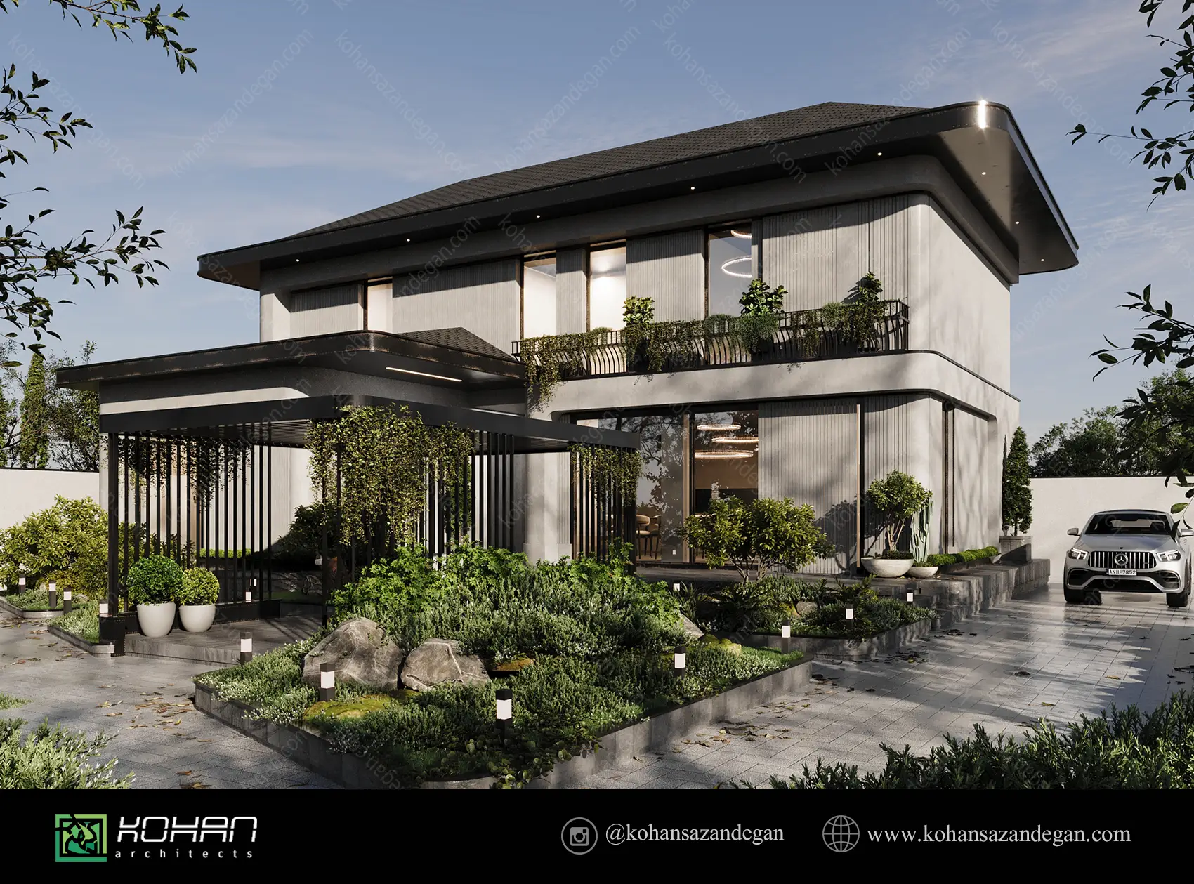 طراحی خانه باغ ویلایی دوبلکس در بابل 