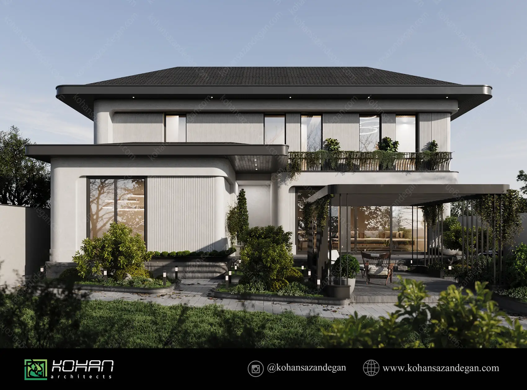 طراحی باغ ویلا دوبلکس 220 متری در بابل 