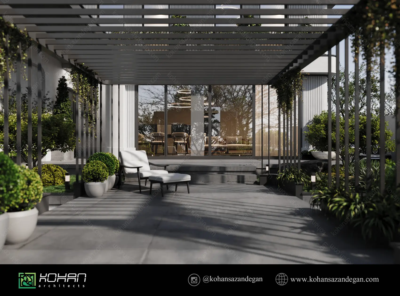 طراحی ویلا باغ دوبلکس مدرن و لاکچری در بابل 