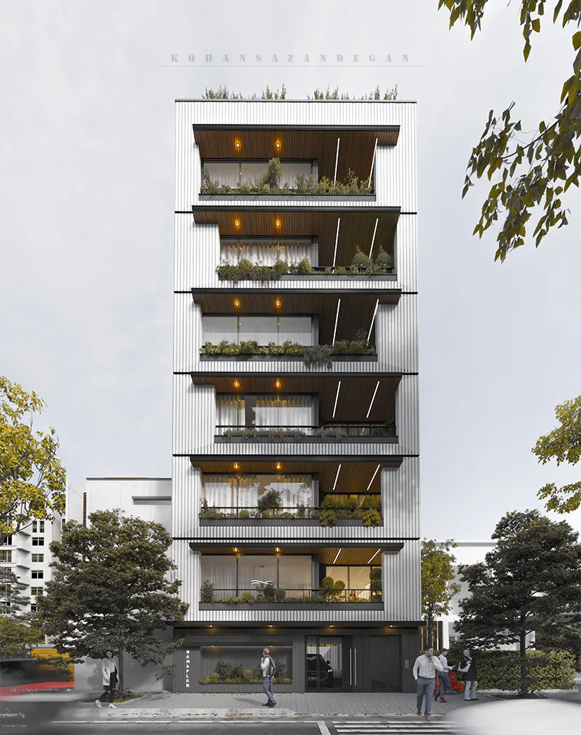 طراحی آپارتمان مدرن 6 طبقه در شهریار