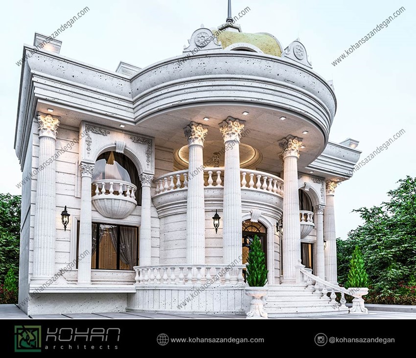 ساختمان ویلایی دوبلکس با نمای کلاسیک در مازندران