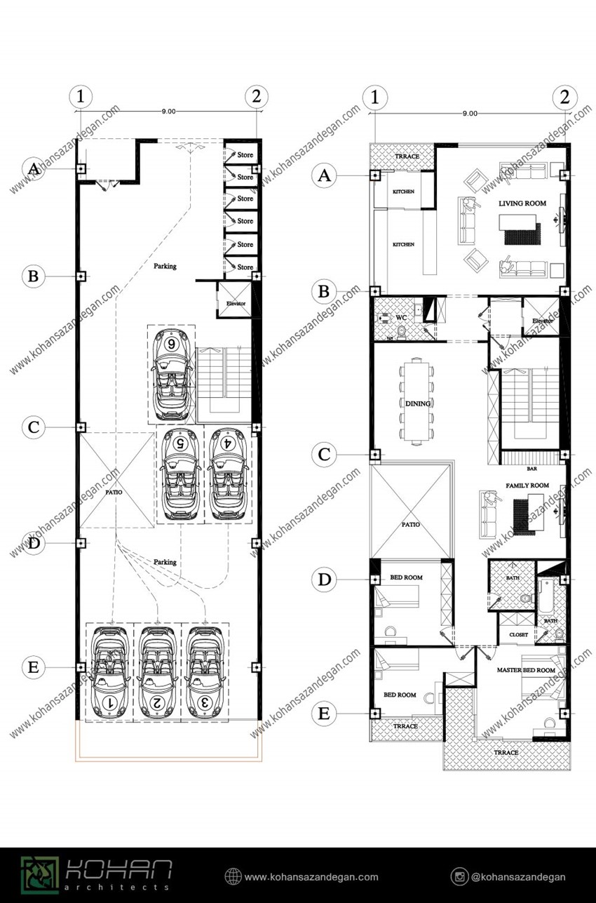 طراحی نقشه آپارتمان مدرن  6 طبقه در ساری