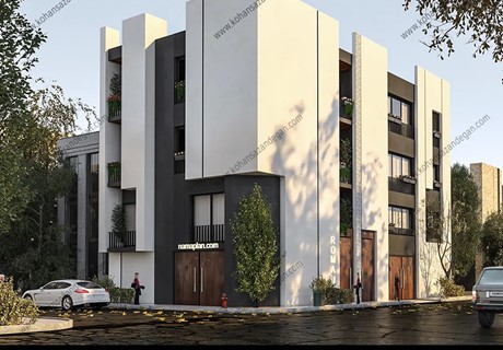 طراحی آپارتمان رمان با نمای مدرن در بندرانزلی