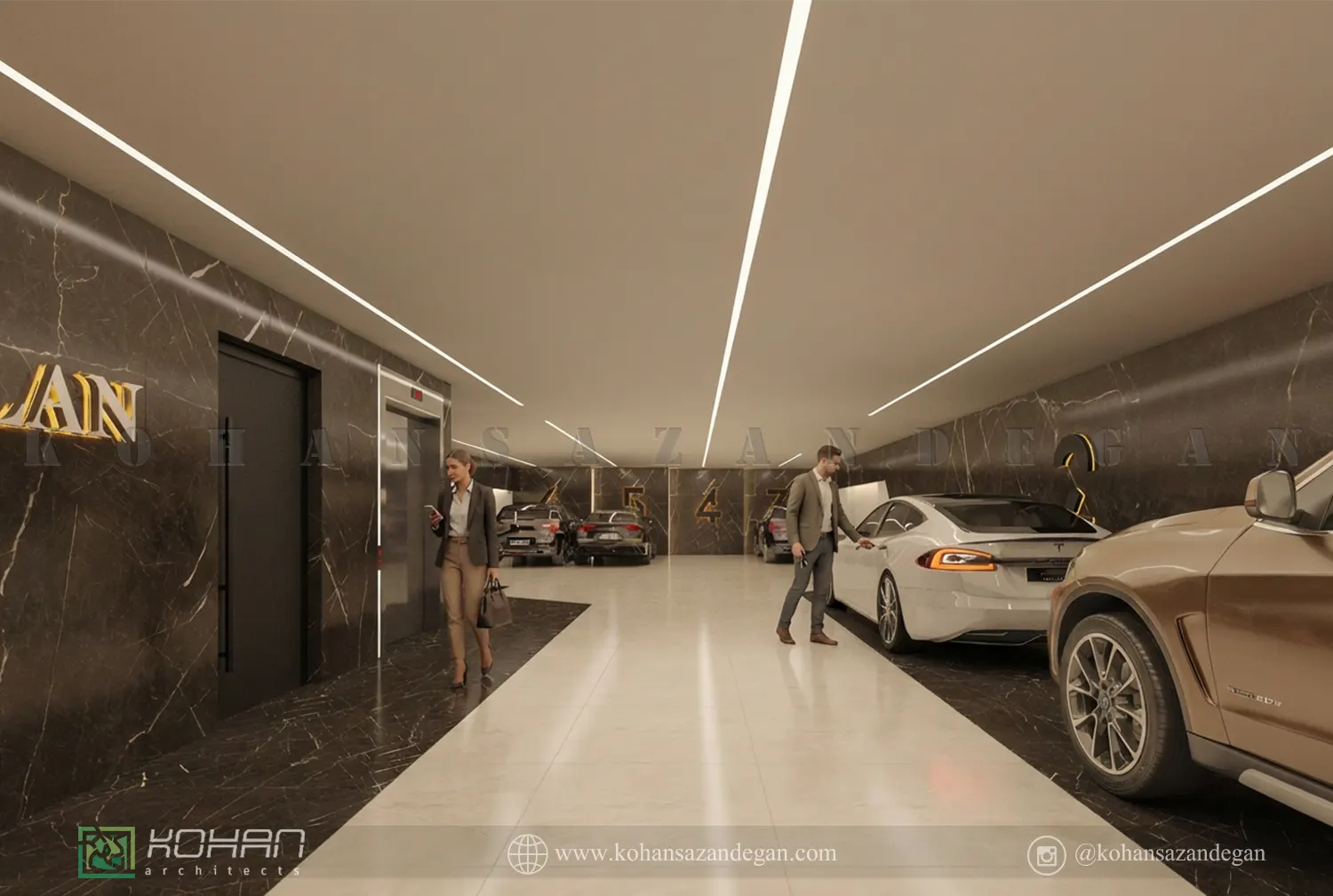 طراحی پارکینگ آپارتمان 7 طبقه تجاری 