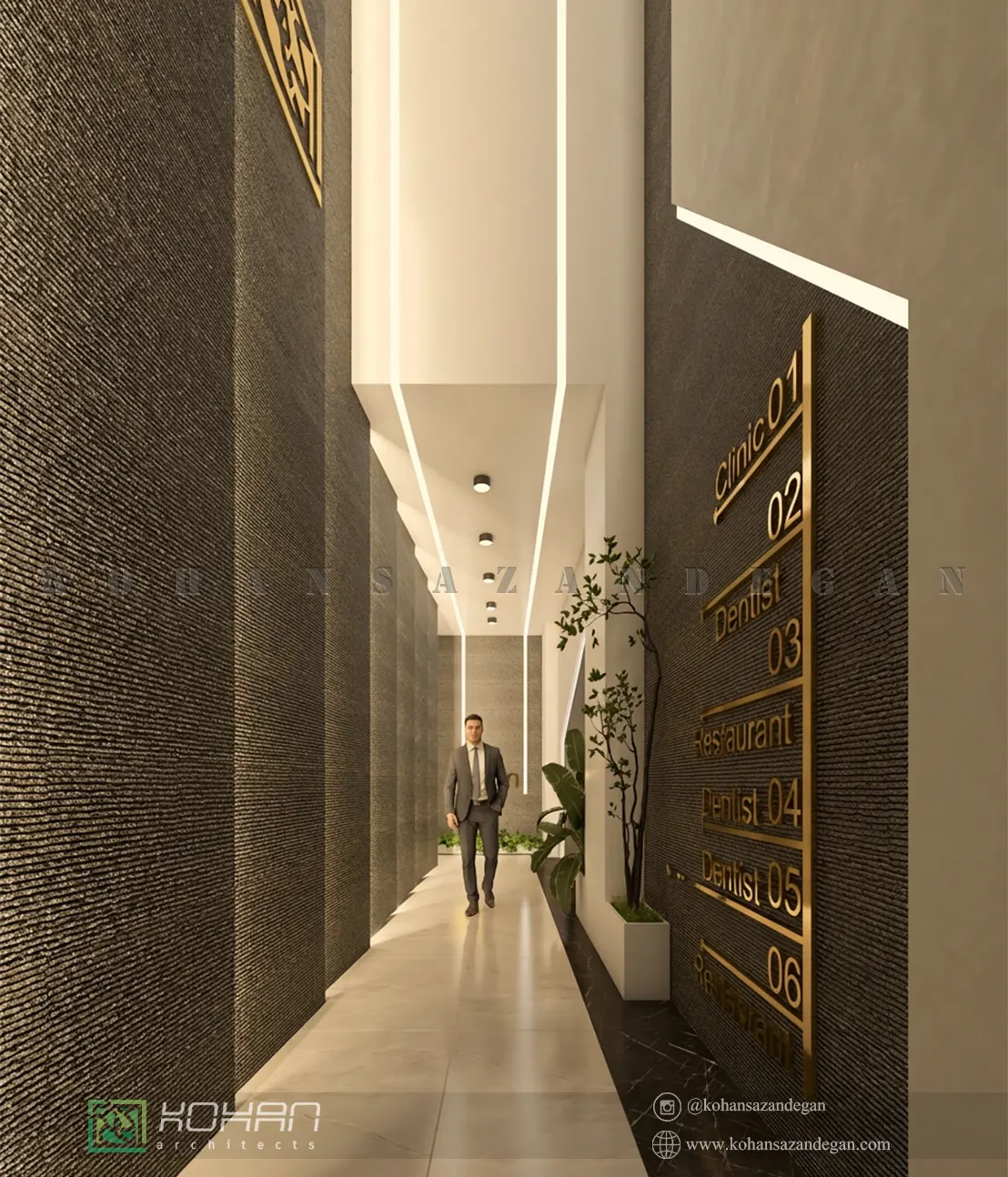 طراحی ورودی ساختمان تجاری اداری 