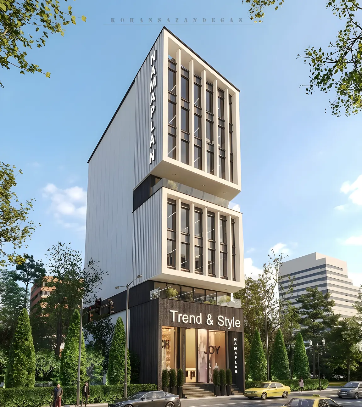 پروژه آپارتمان تجاری اداری 7 طبقه | طراحی مدرن در ساری