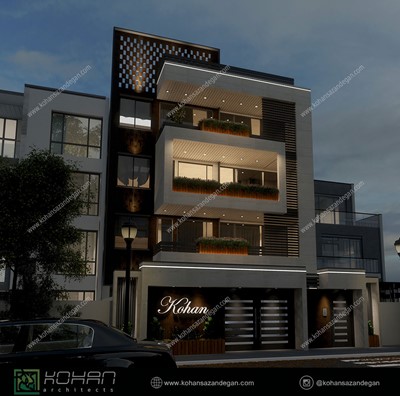 طراحی نمای آپارتمان مسکونی در کرمانشاه 