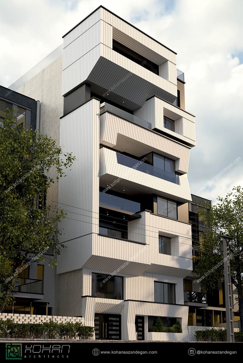 طراحی آپارتمان مسکونی با نمای مدرن