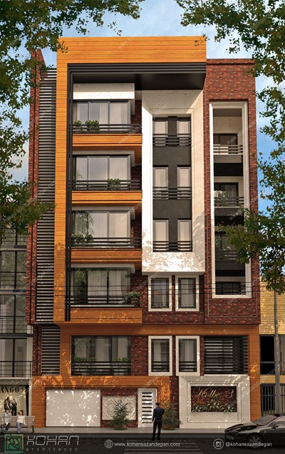 طراحی نمای مدرن  آپارتمان کلبه ی ۳ ساری کنار 